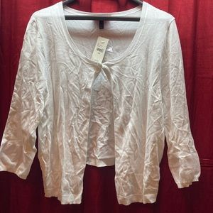 SOLD - Lane Bryant Cardigan Women’s Size 22/24 White One Button Sweater NWT